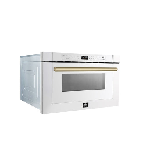 Forno 24-Inch Built-In Microwave Drawer, White, 1.2 cu.ft - FMWDR3000-24