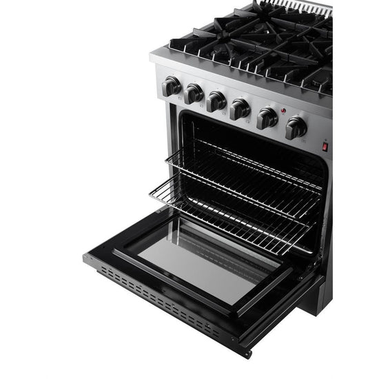 Forno Marco 30 in. Dual Fuel Range, 4-Burners, Stainless Steel - FFSGS6197-30