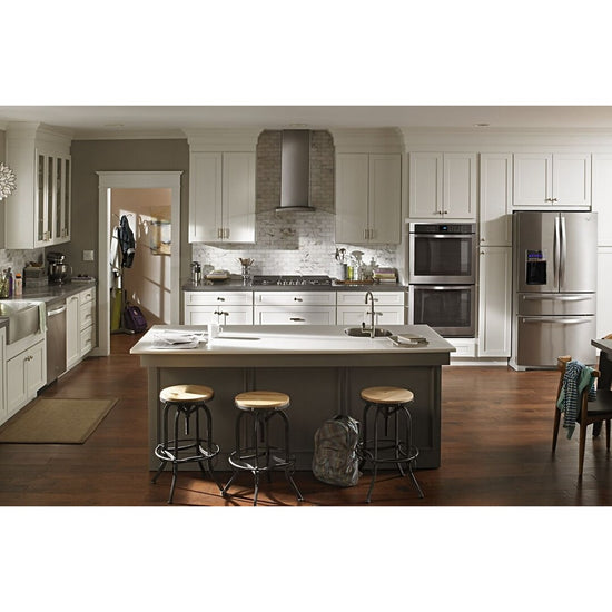 Whirlpool 36 Inch Modern Glass Wall Mount Range Hood - WVW75UC6DS
