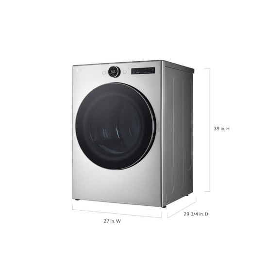 LG 27 Inch Electric Front Load Dryer, Graphite Steel - DLEX5500V