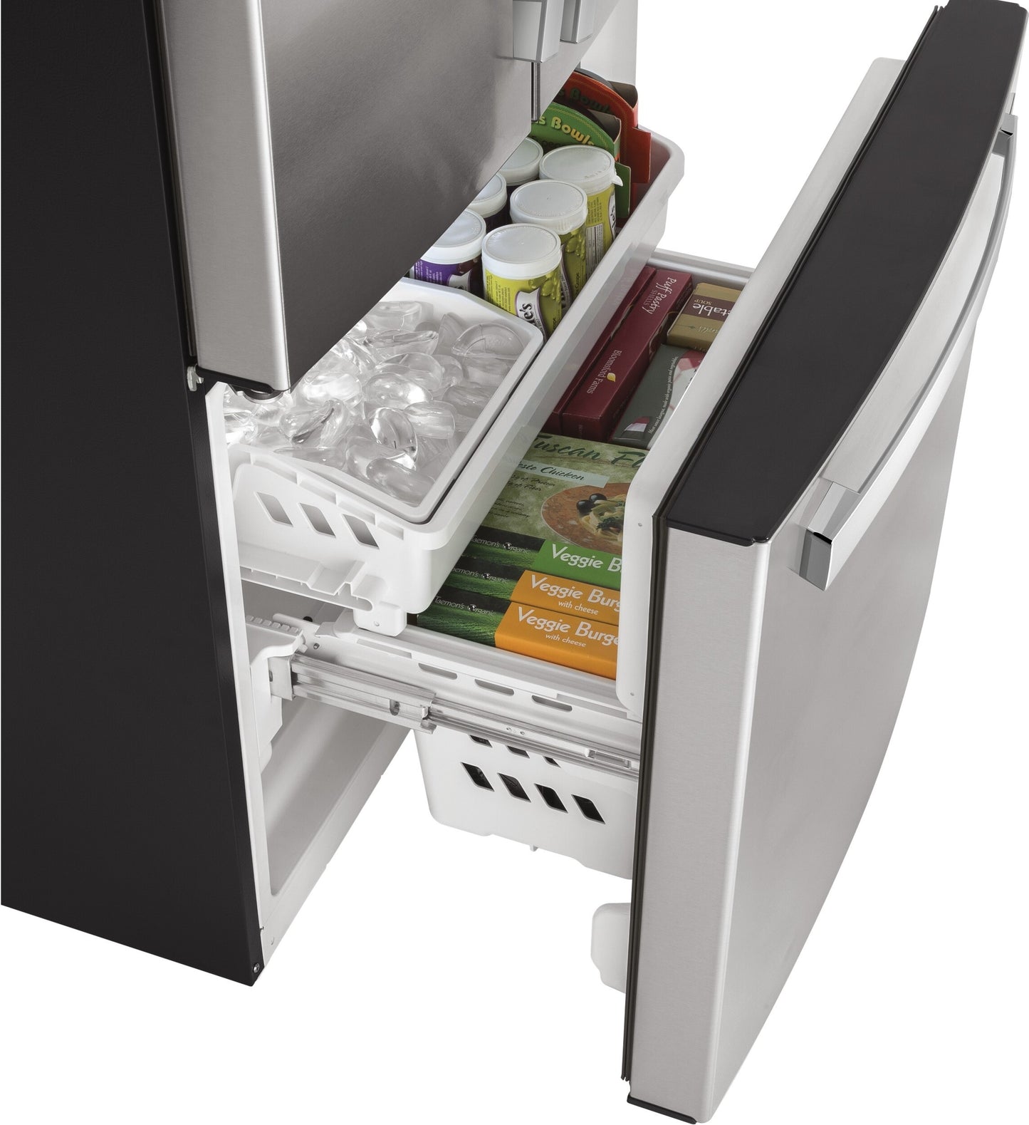GE 33-Inch French Door Refrigerator, Stainless Steel - GWE19JYLFS