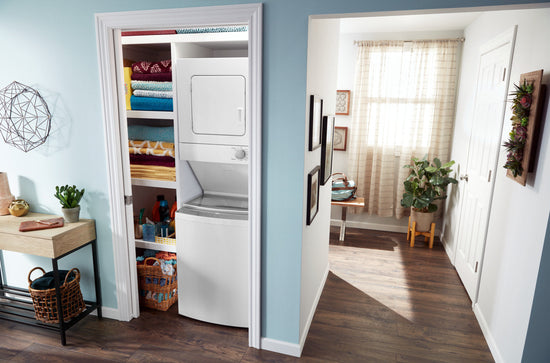 Whirlpool Stacked Washer and Dryer, 3.4 Cu. Ft. Electric Dryer - YWET4024HW