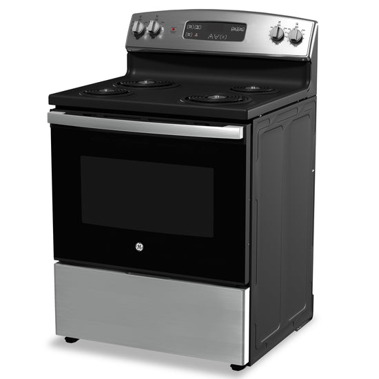 GE 30 Inch Freestanding Electric Range with 5.0 cu. ft. Capacity - JCBS350SVSS