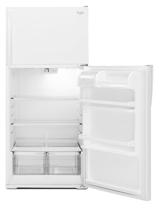 Whirlpool 28 Inch Top-Freezer Refrigerator, 14.3 Cu. Ft., White - WRT134TFDW