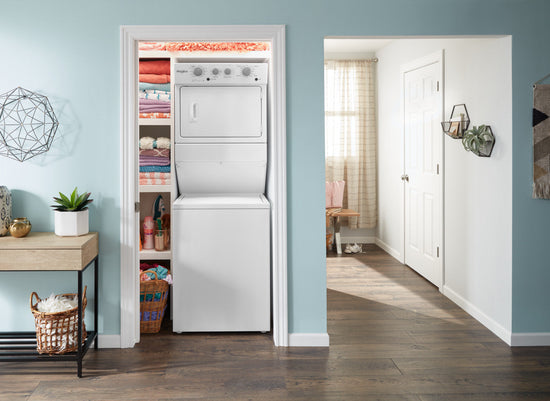 Whirlpool 4.0 Cu. Ft. Electric Stacked Laundry Center with 9 Wash Cycles and AutoDry - YWET4027HW