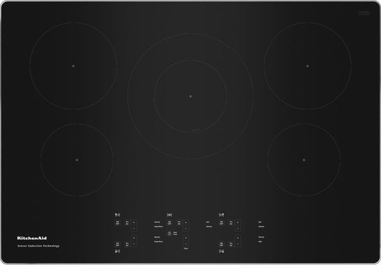 KitchenAid 30 Inch Induction Cooktop with 5 Elements - KCIG550JSS