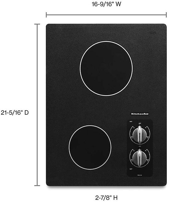 KitchenAid 15" 2-Element Electric Cooktop - KECC056RBL