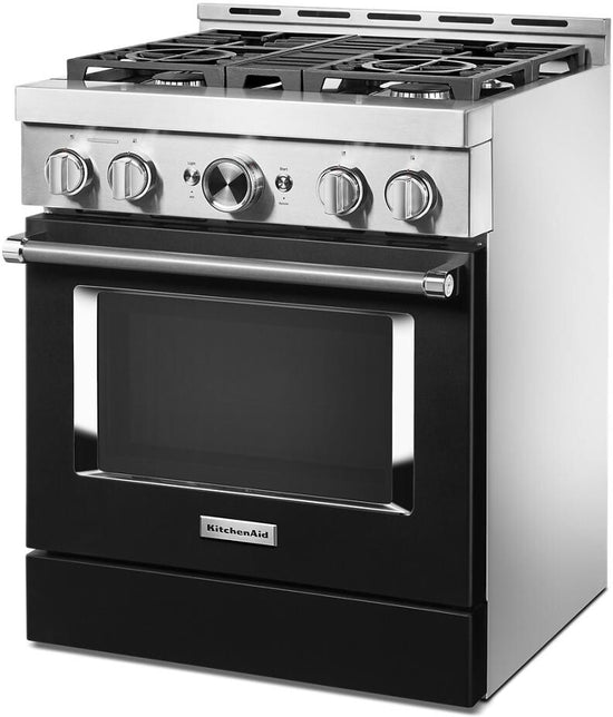 KitchenAid 30 Inch Freestanding Gas Smart Range, Imperial Black - KFGC500JBK