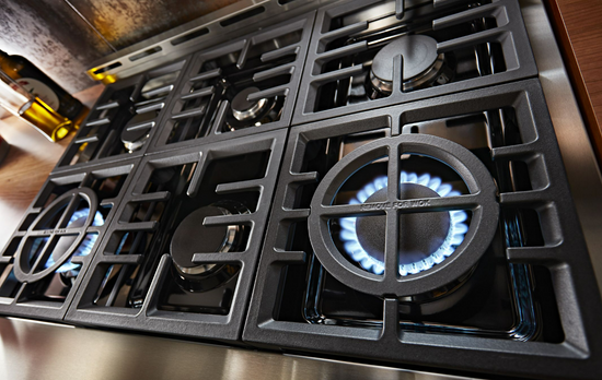 KitchenAid 36 Inch Smart Commercial Style Gas Range with 5.1 Cu. Ft. Oven - KFGC506JBK