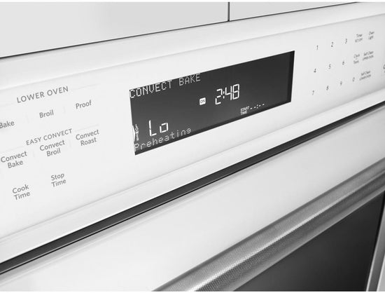 KitchenAid 30 Inch Double Convection Electric Wall Oven, White - KODE500EWH