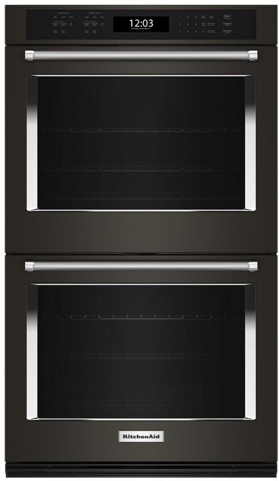 KitchenAid 30 Inch Double Electric Wall Oven, PrintShield Black Stainless - KOED530PBS