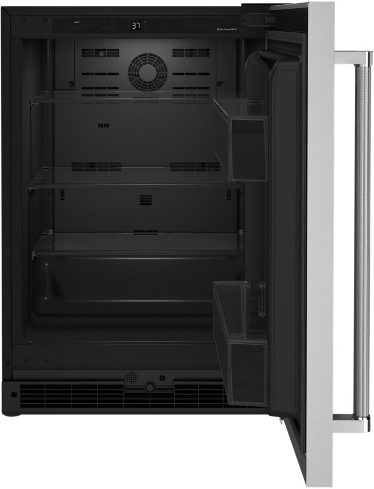 KitchenAid 24 Inch Counter Depth Undercounter Refrigerator with 5 cu. ft. Capacity - KURR114KSB