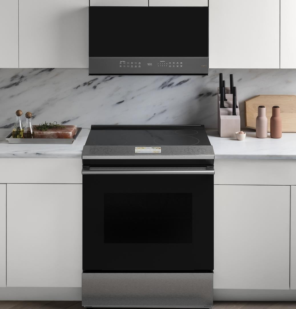 Cafe 30 Inch Slide-In Induction Smart Range with Platinum Glass Finish - CHS90XM2NS5