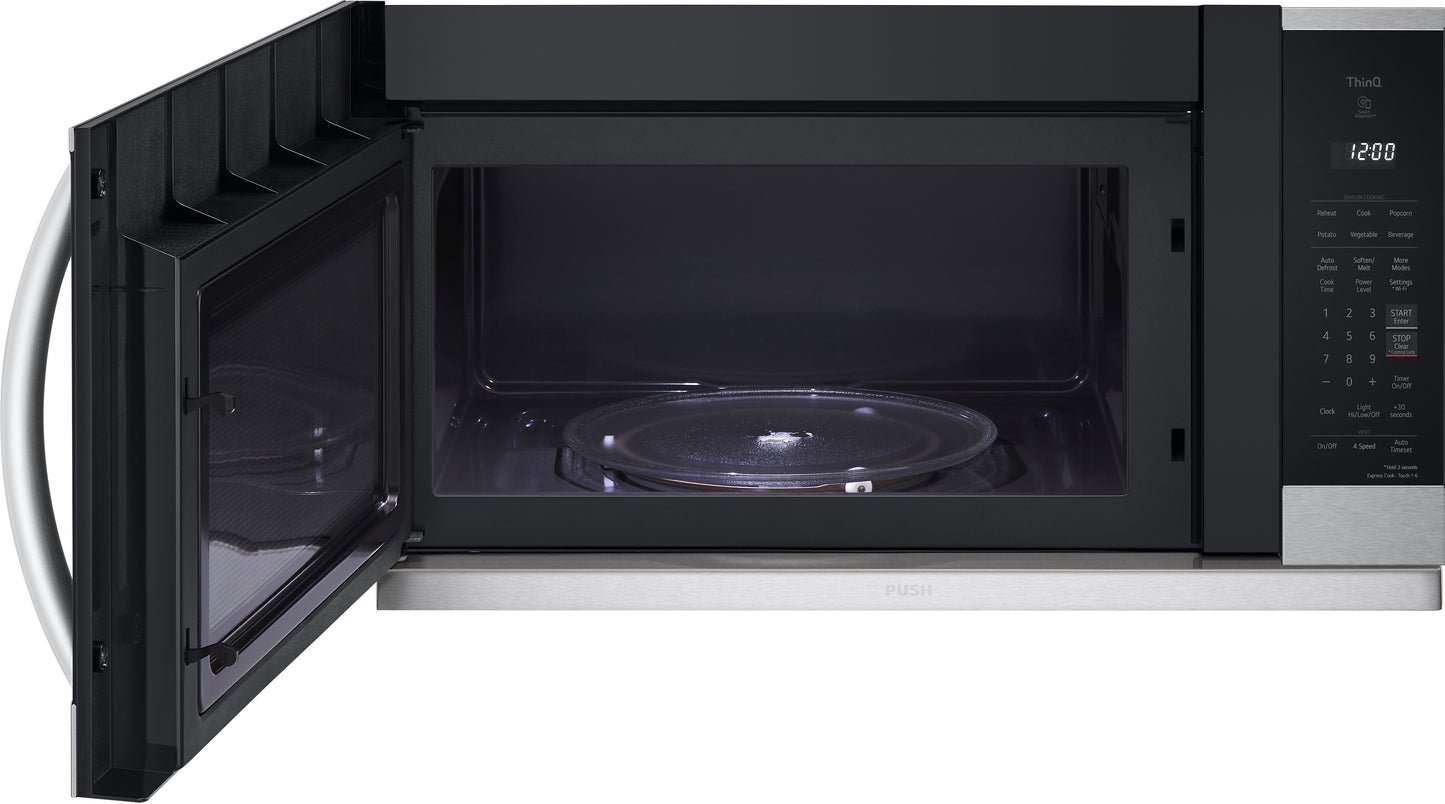 LG 2.1 Cu. Ft. Wi-Fi Enabled OTR Microwave Oven with ExtendaVent, EasyClean, Stainless Steel - MVEL2125F