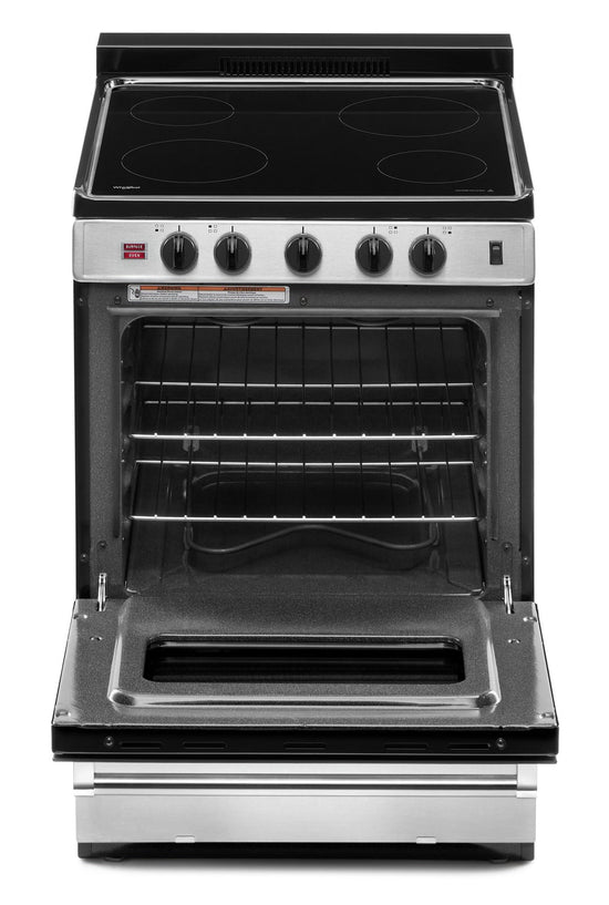 Whirlpool 24 Inch Freestanding Electric Range, Stainless Steel - YWFE50M4HS
