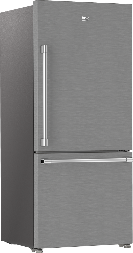 Beko 30 Inch Bottom Freezer Refrigerator with Ice Maker, Stainless Steel - BFBD30216SSIM