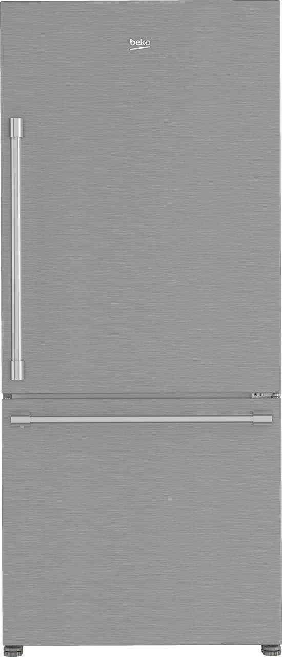 Beko 30 Inch Bottom Freezer Refrigerator with Ice Maker, Stainless Steel - BFBD30216SSIM