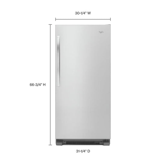 Whirlpool 30 Inch All-Refrigerator, Stainless Steel - WSR57R18DM