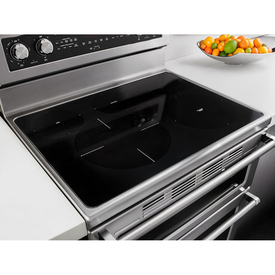 KitchenAid Electric Double Oven Range, Smooth Top, Stainless Steel - YKFED500ESS