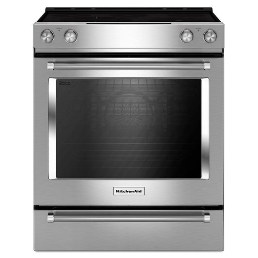 KitchenAid 30 Inch Slide-In Electric Range, Stainless Steel - YKSEG700ESS