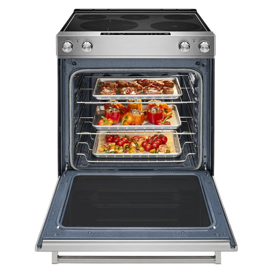 KitchenAid 30 Inch Slide-In Electric Range, Stainless Steel - YKSEG700ESS
