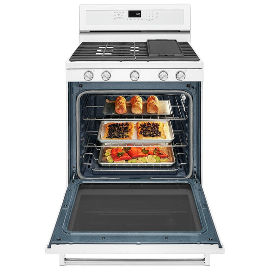 KitchenAid Gas Range with AquaLift Self-Cleaning Technology and Convection Oven - KFGG500EWH