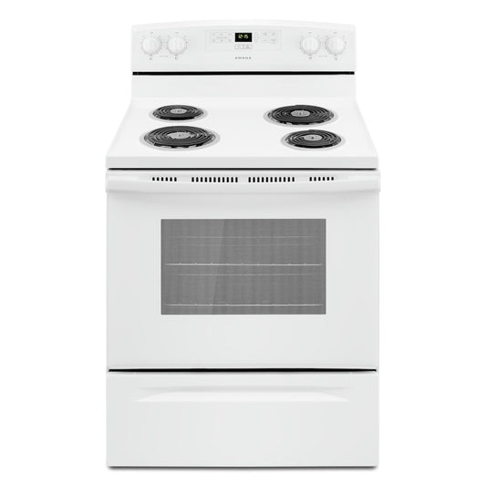 Amana 30 Inch Electric Freestanding Range, White - YACR4303MFW