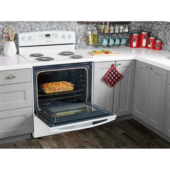 Amana 30 Inch Electric Freestanding Range with 4.8 cu. ft. Oven, White - YACR4303MFW