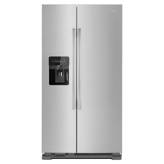 Amana 33 Inch Side-by-Side Refrigerator with Dual Pad External Ice and Water Dispenser, Stainless Steel - ASI2175GRS
