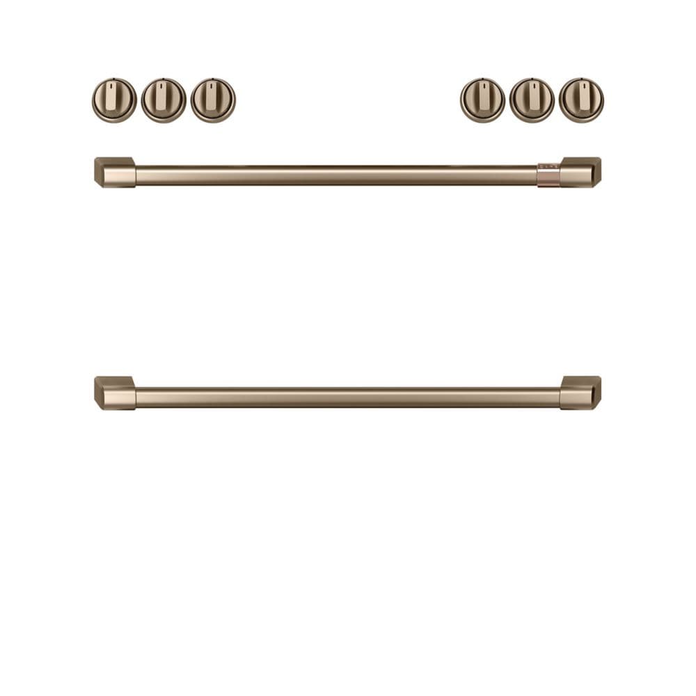 GE Cafe Brushed Bronze Front Control Gas Knobs and Handle Kit - CXFCGHKPMBZ