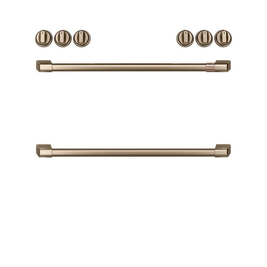 GE Cafe Brushed Bronze Front Control Gas Knobs and Handle Kit - CXFCGHKPMBZ