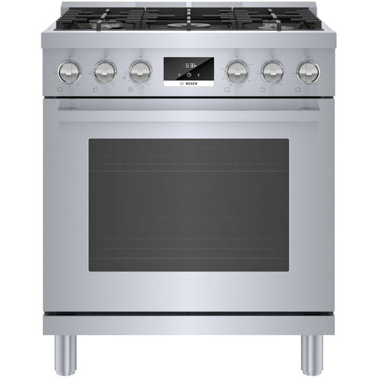Bosch 30 Inch Dual Fuel Range with Convection Pro Oven, Stainless Steel - HDS8055C