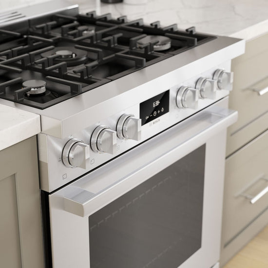 Bosch 30 Inch Dual Fuel Range with Convection Pro Oven, Stainless Steel - HDS8055C