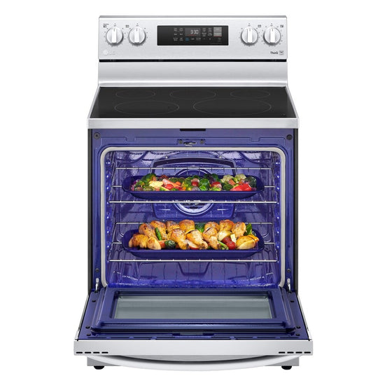 LG 30 Inch Electric Smart Range with 6.3 cu. ft. Convection Oven, Stainless Steel - LREL6323S