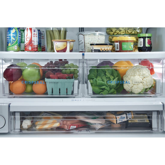 Frigidaire 36 Inch French Door Refrigerator with 27.8 Cu. Ft. Capacity, Black Stainless Steel - FRFS2823AD
