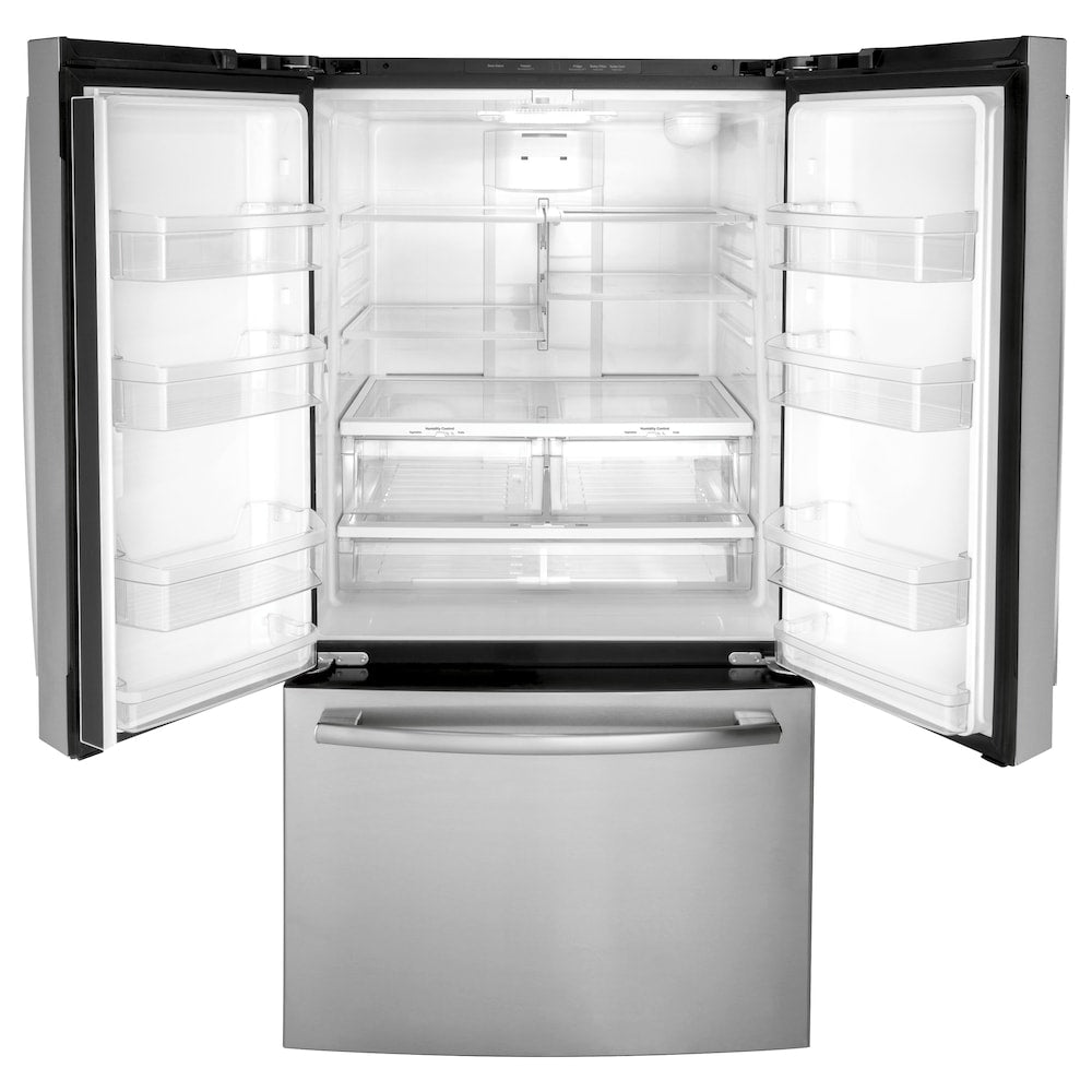 GE 36 Inch 27 cu. ft. French Door Refrigerator, Stainless Steel - GNE27JYMFS