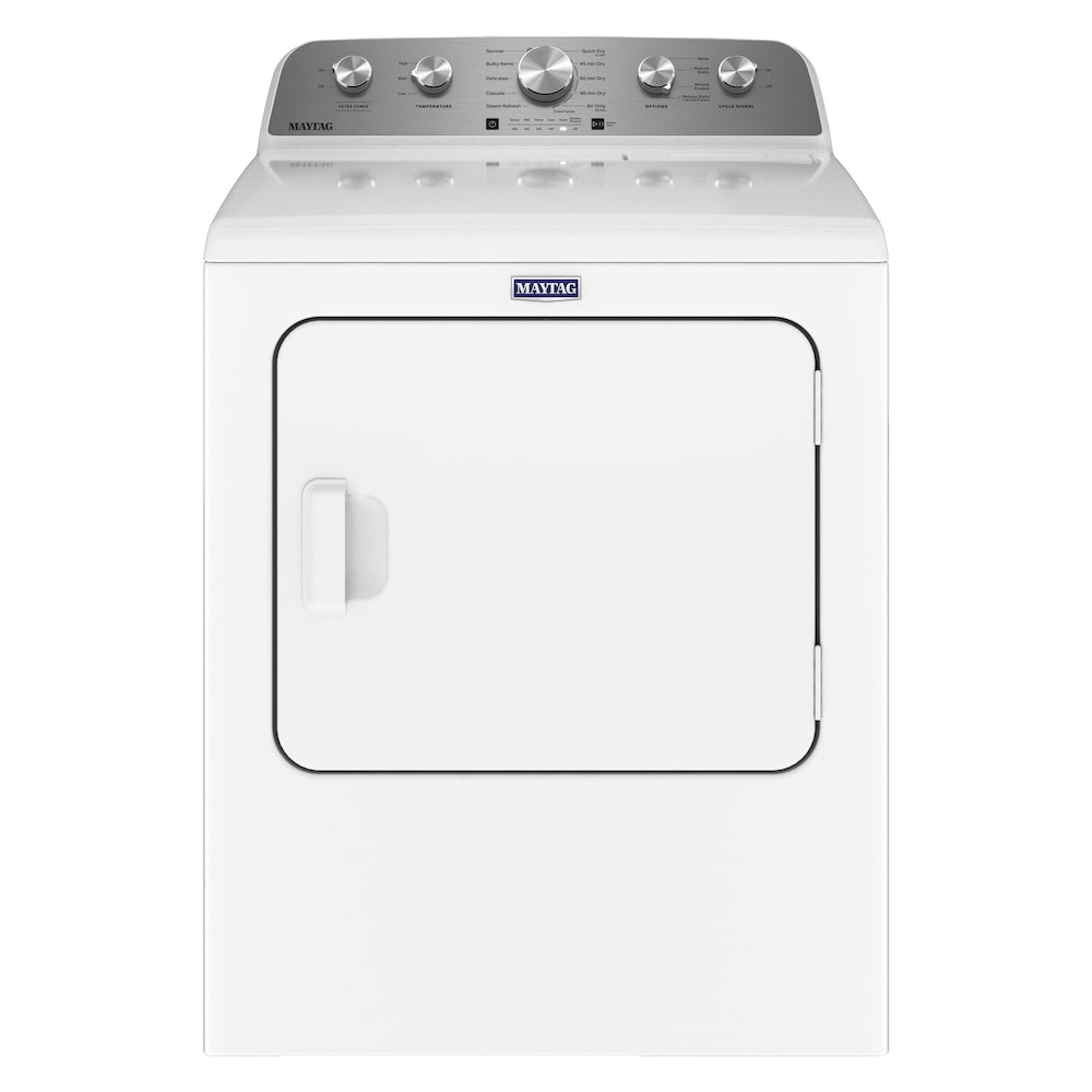 Maytag 7 Cu. Ft. Front Load Electric Dryer with Steam-Enhanced Cycles, White - YMED5430MW