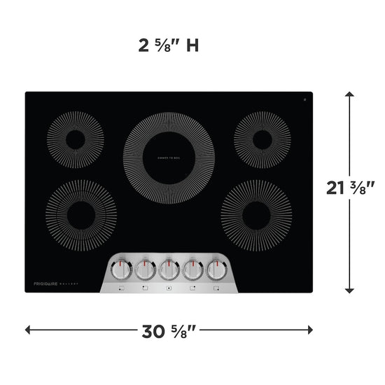 Frigidaire 30 Inch Electric Cooktop, 5 Elements, Stainless Steel - GCCE3070AS