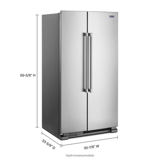 Maytag 36 Inch Side by Side Refrigerator, Fingerprint Resistant Stainless Steel - MSS25N4MKZ