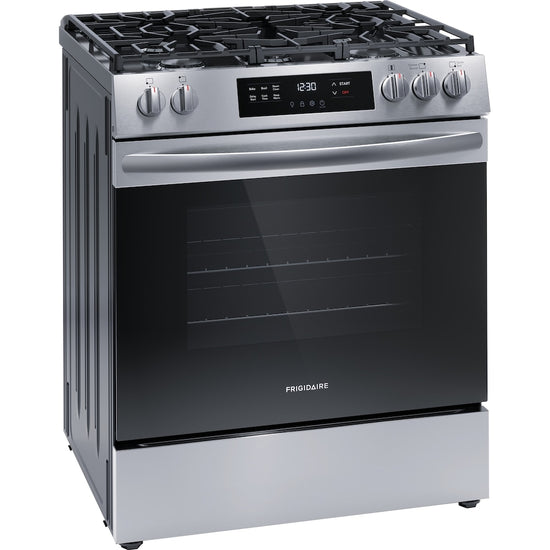 Frigidaire 30 in. 5 Burner Front Control Gas Range with Steam Clean, Stainless Steel - FCFG3062AS