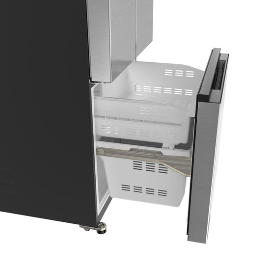 Galanz 33 Inch French Door Refrigerator, Counter Depth, Stainless Steel - GLR18FS5M08