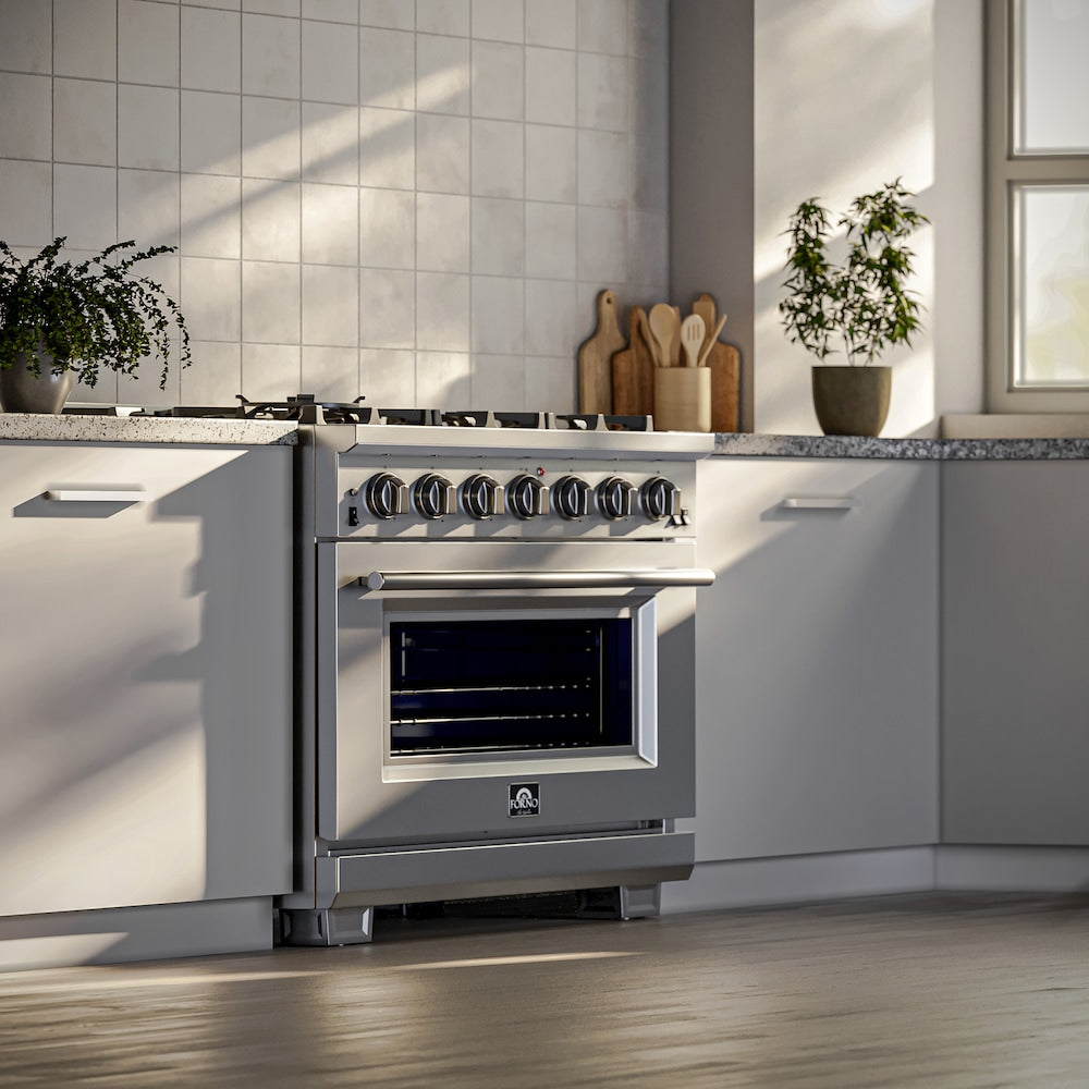 Forno Capriasca 36 Inch Gas Range, Stainless Steel - FFSGS6260-36