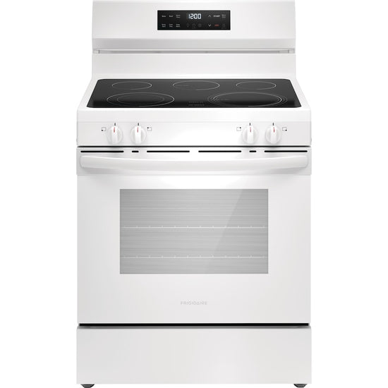 Frigidaire 30 Inch Electric Range with EvenTemp Cooktop, White - FCRE306CAW