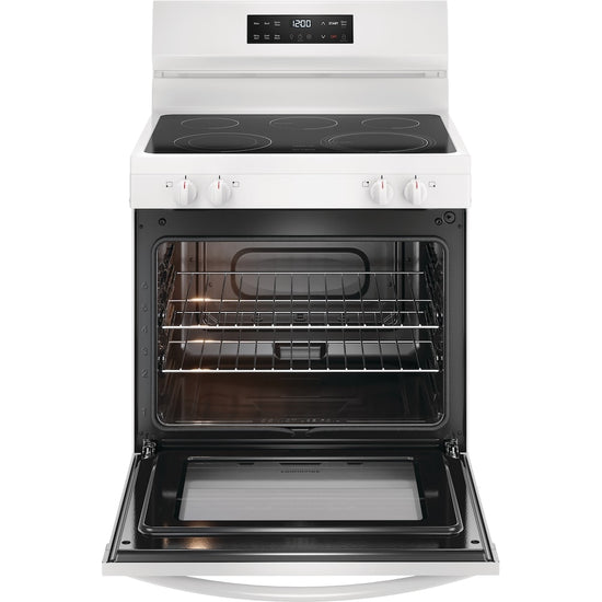 Frigidaire 30 Inch Electric Range with EvenTemp Cooktop, White - FCRE306CAW