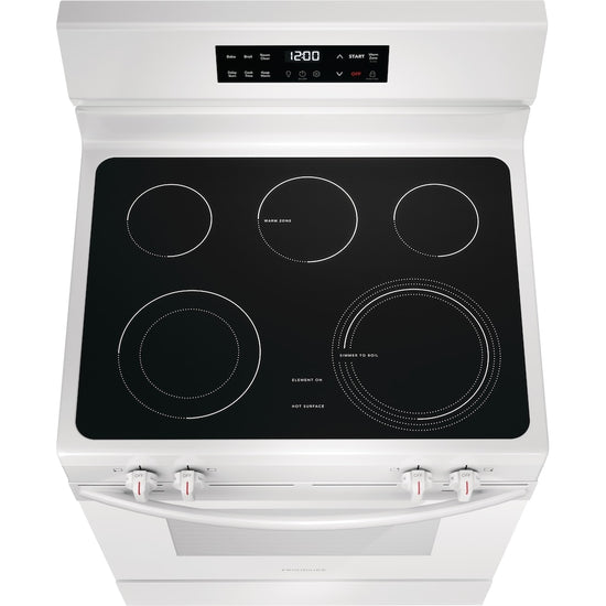 Frigidaire 30 Inch Electric Range with EvenTemp Cooktop, White - FCRE306CAW