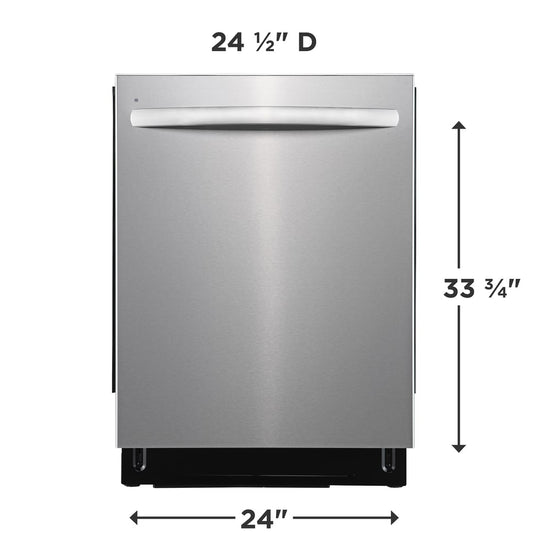 Frigidaire 24 Inch Top Control Built-in Dishwasher, Stainless Steel - FDSH4502BF