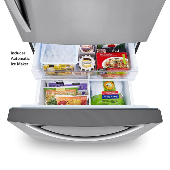LG 33 Inch Bottom Freezer Refrigerator, 26 cu. ft., PrintProof Stainless - LRDCS2603S