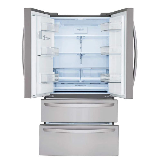 LG 36 Inch French Door Refrigerator, 27.8 cu. ft., Stainless Steel - LMXS28626S
