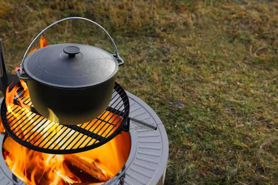 HOTSHOT Smokeless Outdoor Wood Fire Pit with Grill, Steel, 34 Inch-BRECKENRIDGE