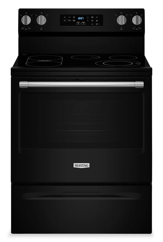 Maytag 30 Inch 5.3 Cu. Ft. Electric Range with No Preheat Air Fry, Black - YMFES6030RB